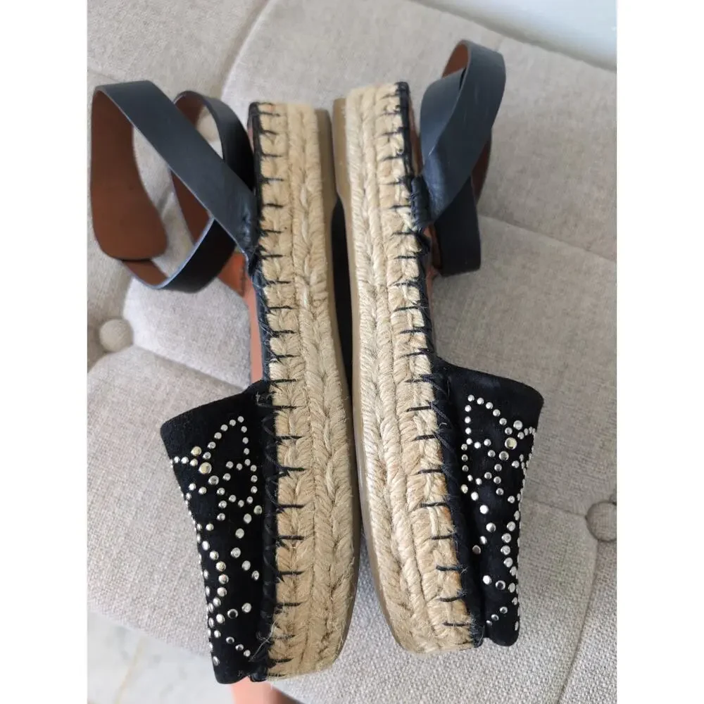 Valentino Garavani Studded Butterfly Suede Espadrilles size EU 39